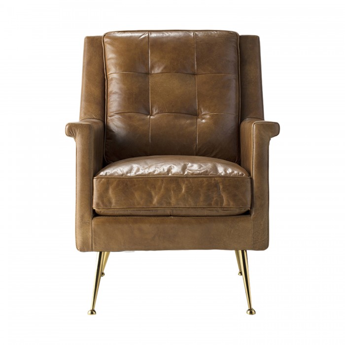 Manero Armchair Brown Leather 